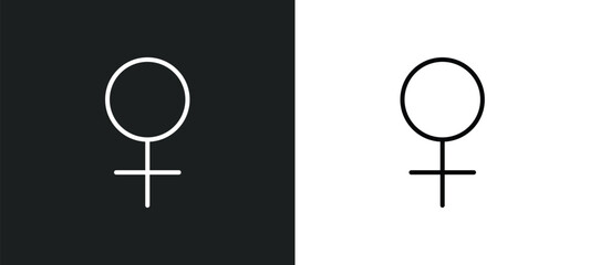 venus line icon in white and black colors. venus flat vector icon from venus collection for web, mobile apps and ui.