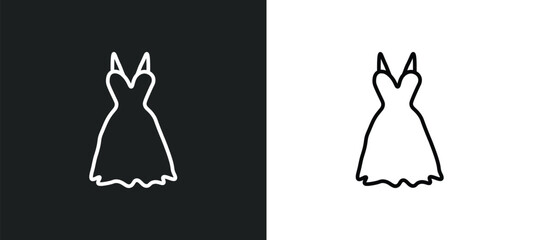 lace dress with belt line icon in white and black colors. lace dress with belt flat vector icon from lace dress with belt collection for web, mobile apps and ui.
