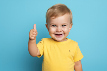 Happy kid thumbs up ai generated - 617160412