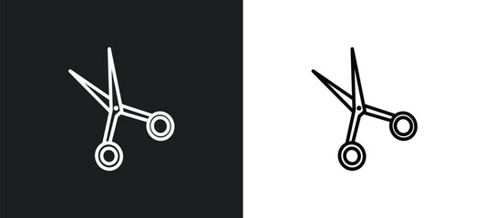 scissors inverted view line icon in white and black colors. scissors inverted view flat vector icon from scissors inverted view collection for web, mobile apps and ui.