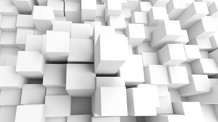 White cubes abstract background. Ai generative