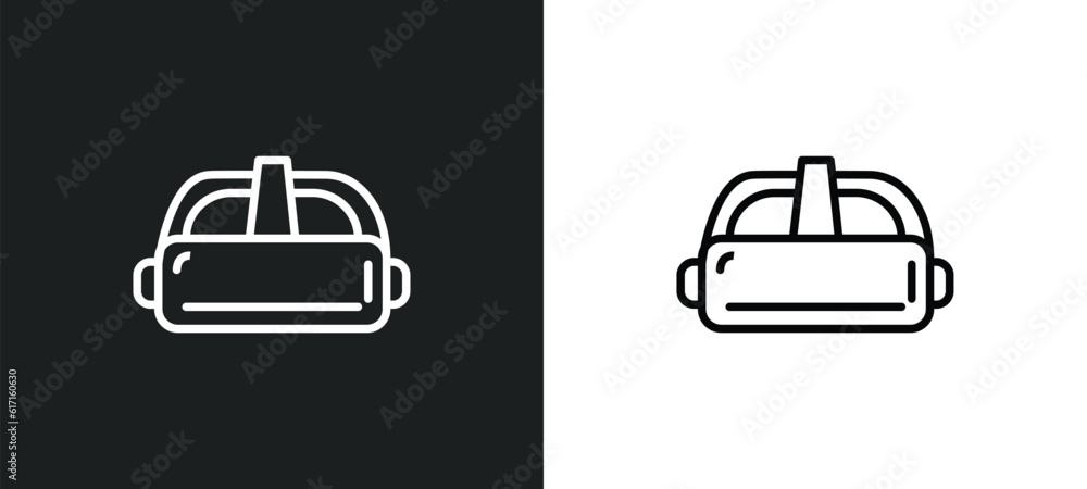 Poster goggles line icon in white and black colors. goggles flat vector icon from goggles collection for we