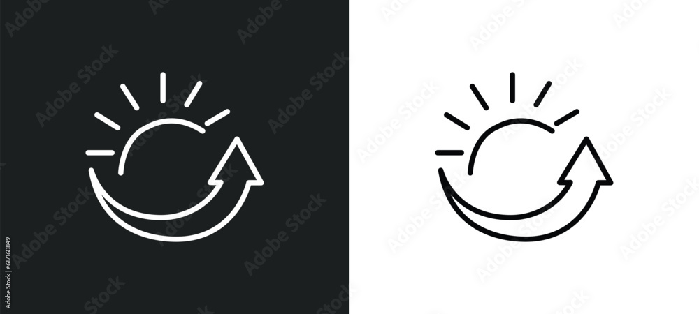Aufkleber uptime line icon in white and black colors. uptime flat vector icon from uptime collection for web, 