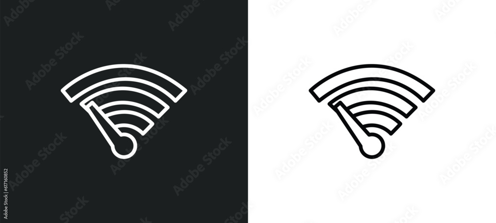 Poster bandwidth line icon in white and black colors. bandwidth flat vector icon from bandwidth collection 
