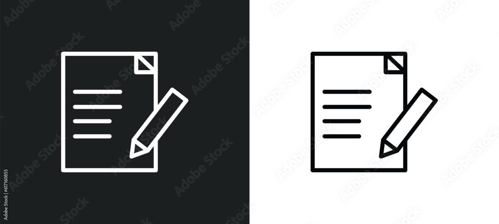 Poster edit text line icon in white and black colors. edit text flat vector icon from edit text collection 