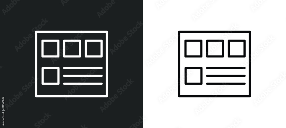 Poster mockup de line icon in white and black colors. mockup de flat vector icon from mockup de collection 
