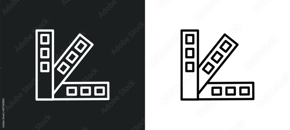 Poster color scheme line icon in white and black colors. color scheme flat vector icon from color scheme co
