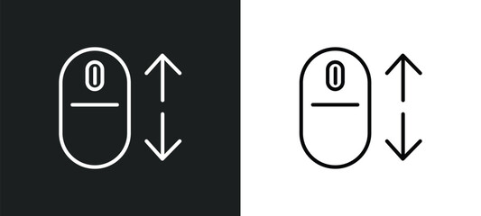 scrolling line icon in white and black colors. scrolling flat vector icon from scrolling collection for web, mobile apps and ui.