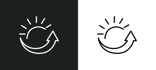 uptime line icon in white and black colors. uptime flat vector icon from uptime collection for web, mobile apps and ui.