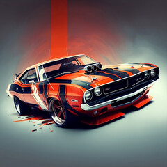 Plakat Red Muscle Car