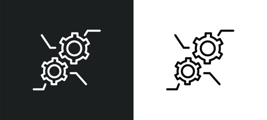 feature line icon in white and black colors. feature flat vector icon from feature collection for web, mobile apps and ui.