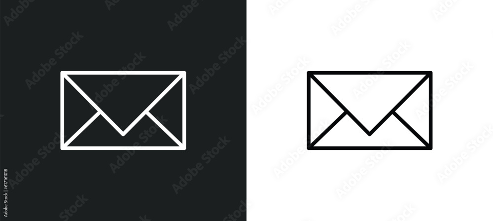 Poster close envelope line icon in white and black colors. close envelope flat vector icon from close envel
