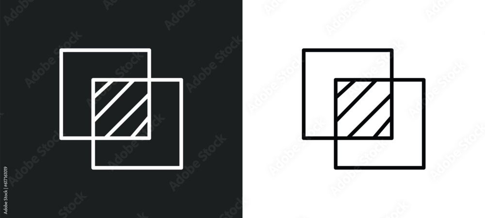 Poster overlay line icon in white and black colors. overlay flat vector icon from overlay collection for we