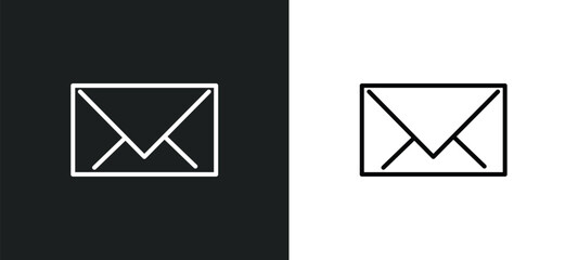 message closed envelope line icon in white and black colors. message closed envelope flat vector icon from message closed envelope collection for web, mobile apps and ui.