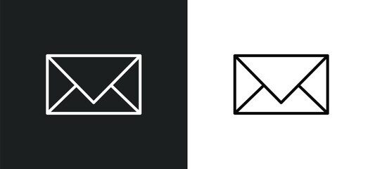 close envelope line icon in white and black colors. close envelope flat vector icon from close envelope collection for web, mobile apps and ui.