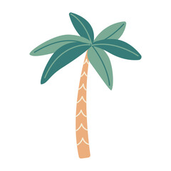 Palm tree Retro. Tropical tree green