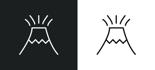 volcano line icon in white and black colors. volcano flat vector icon from volcano collection for web, mobile apps and ui. © IconArt