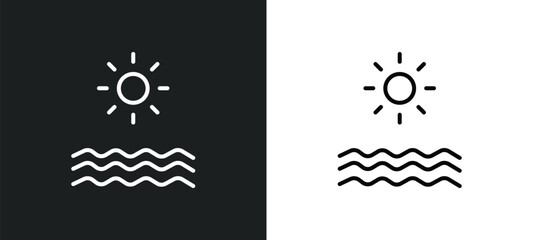 summer line icon in white and black colors. summer flat vector icon from summer collection for web, mobile apps and ui.