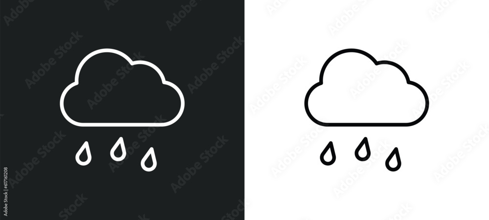 Poster drizzle line icon in white and black colors. drizzle flat vector icon from drizzle collection for we