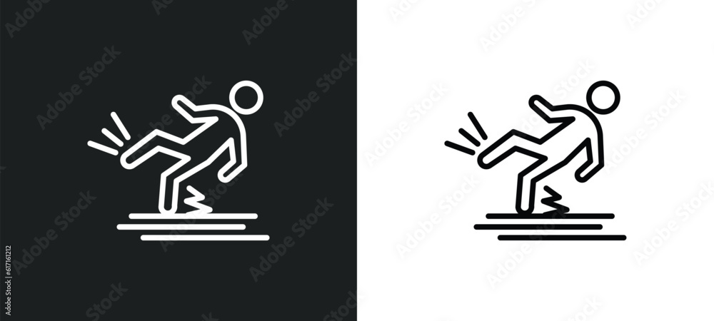 Poster fall line icon in white and black colors. fall flat vector icon from fall collection for web, mobile