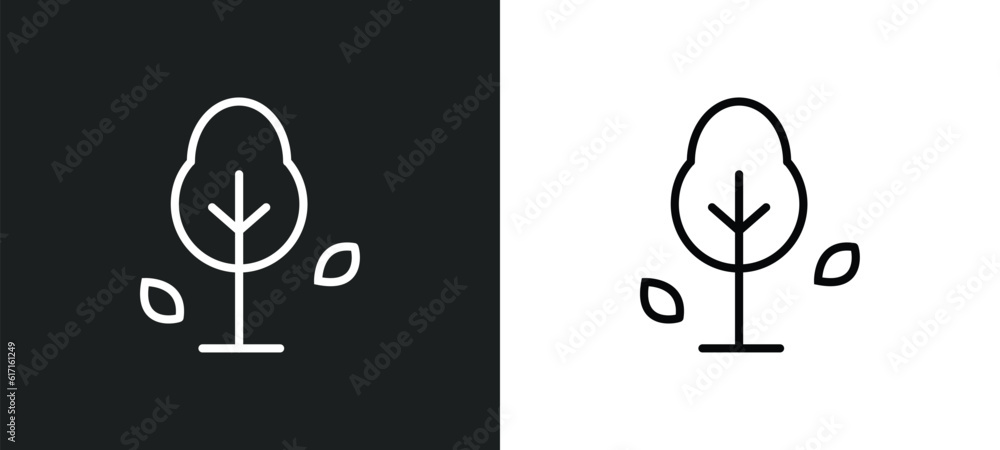 Poster autumn line icon in white and black colors. autumn flat vector icon from autumn collection for web, 