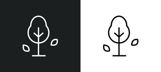 autumn line icon in white and black colors. autumn flat vector icon from autumn collection for web, mobile apps and ui.