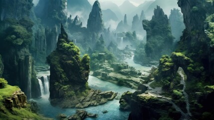 A beautiful picturesque and mysterious land