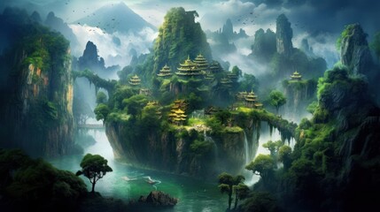 A beautiful picturesque and mysterious land