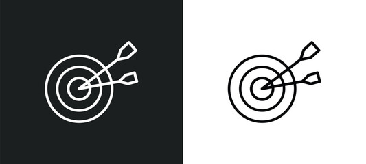 objetive line icon in white and black colors. objetive flat vector icon from objetive collection for web, mobile apps and ui.