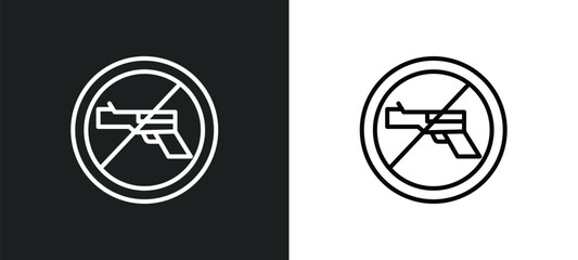no shooting line icon in white and black colors. no shooting flat vector icon from no shooting collection for web, mobile apps and ui.