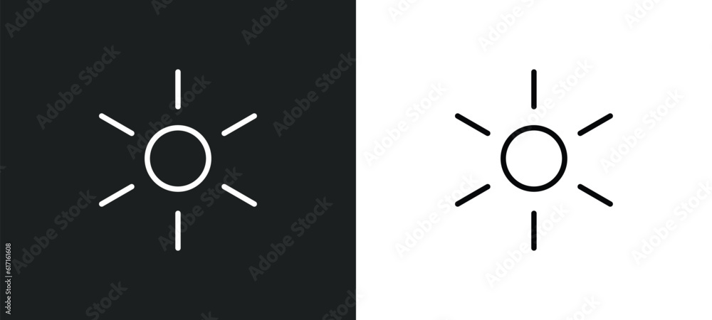 Poster birghtness line icon in white and black colors. birghtness flat vector icon from birghtness collecti
