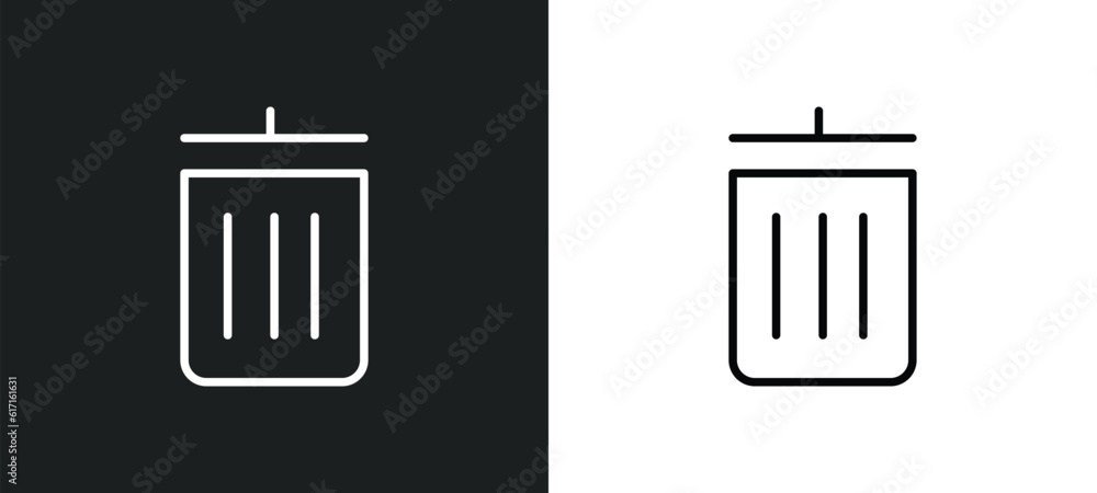 Poster eliminar line icon in white and black colors. eliminar flat vector icon from eliminar collection for