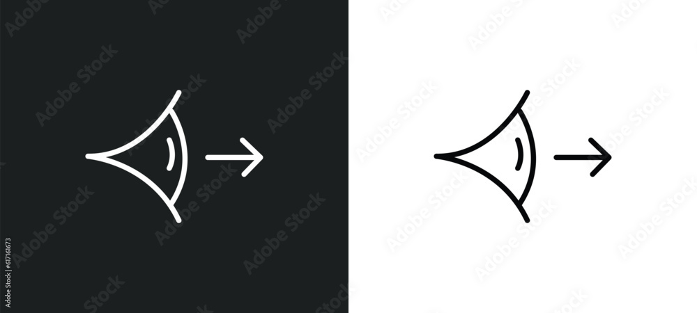 Poster look line icon in white and black colors. look flat vector icon from look collection for web, mobile