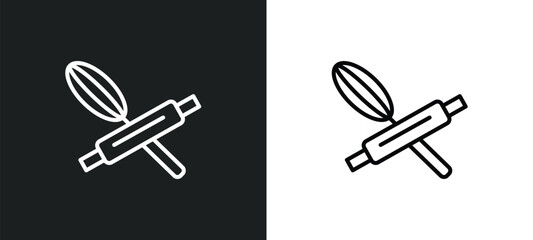 bake line icon in white and black colors. bake flat vector icon from bake collection for web, mobile apps and ui.