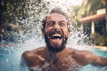 Enjoying a summer day swimming ai generated