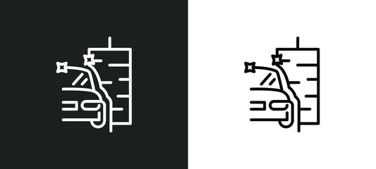 car wash line icon in white and black colors. car wash flat vector icon from car wash collection for web, mobile apps and ui.