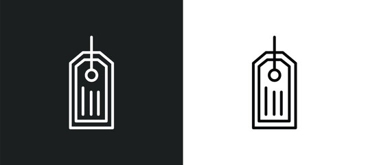 clothes label line icon in white and black colors. clothes label flat vector icon from clothes label collection for web, mobile apps and ui.