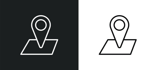 big map placeholder line icon in white and black colors. big map placeholder flat vector icon from big map placeholder collection for web, mobile apps and ui.
