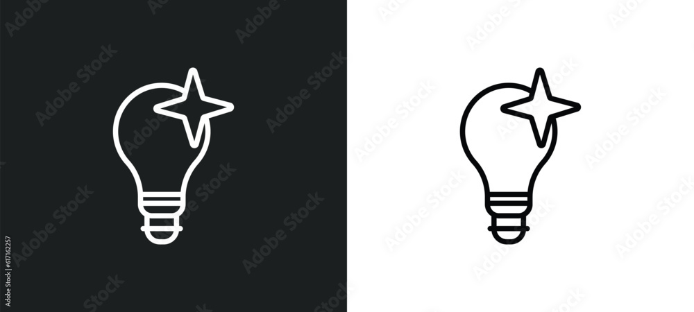 Poster new idea line icon in white and black colors. new idea flat vector icon from new idea collection for