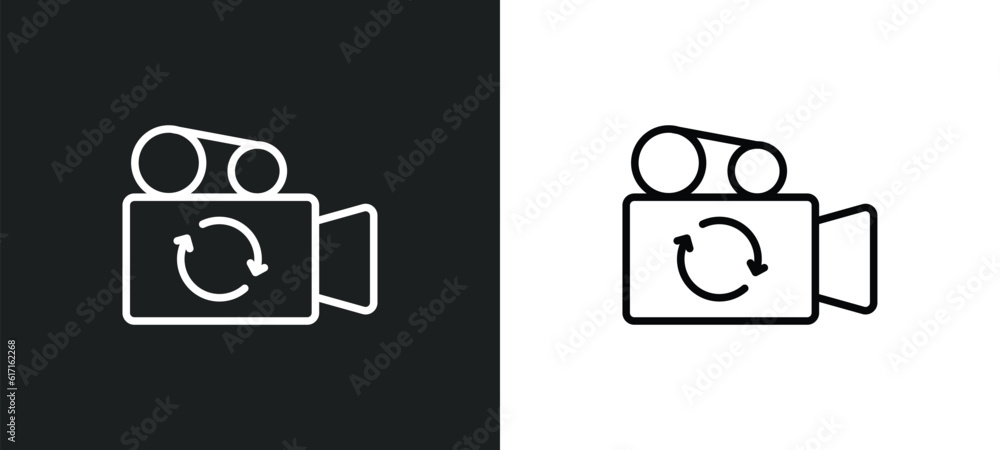 Poster switch video line icon in white and black colors. switch video flat vector icon from switch video co