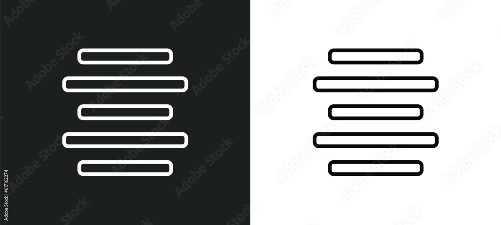Poster justify line icon in white and black colors. justify flat vector icon from justify collection for we