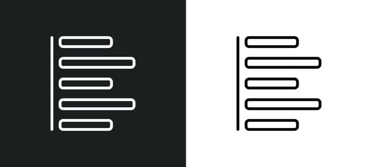 justified line icon in white and black colors. justified flat vector icon from justified collection for web, mobile apps and ui. - obrazy, fototapety, plakaty