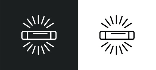 fluorescent line icon in white and black colors. fluorescent flat vector icon from fluorescent collection for web, mobile apps and ui.