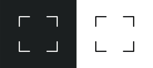 corners line icon in white and black colors. corners flat vector icon from corners collection for web, mobile apps and ui.