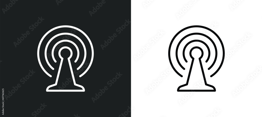 Poster connection line icon in white and black colors. connection flat vector icon from connection collecti