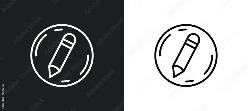 Wall mural edit button line icon in white and black colors. edit button flat vector icon from edit button collection for web, mobile apps and ui. - Wall murals