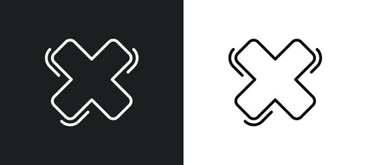 cross line icon in white and black colors. cross flat vector icon from cross collection for web, mobile apps and ui.