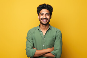 Obraz premium beautiful confident person in front of a background ai generated