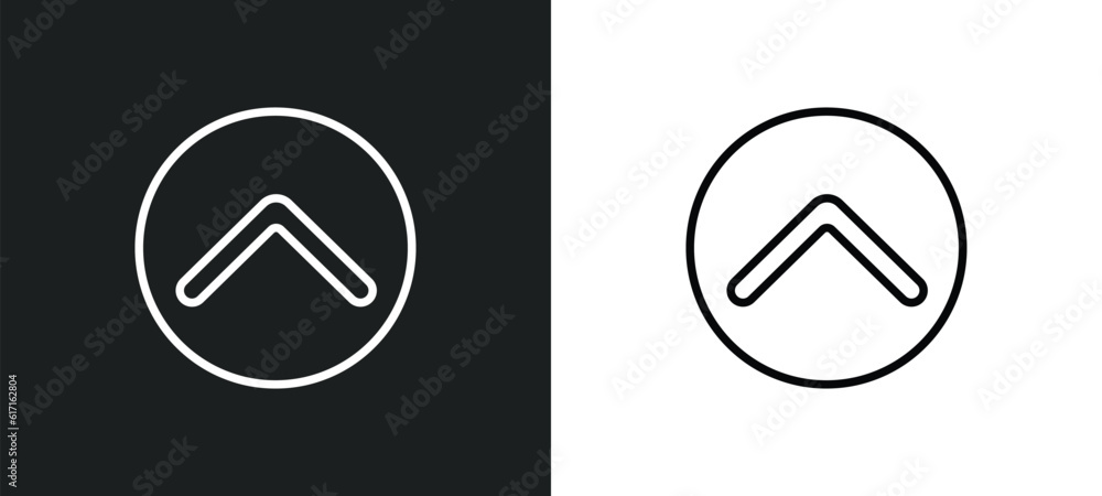Poster top button line icon in white and black colors. top button flat vector icon from top button collecti