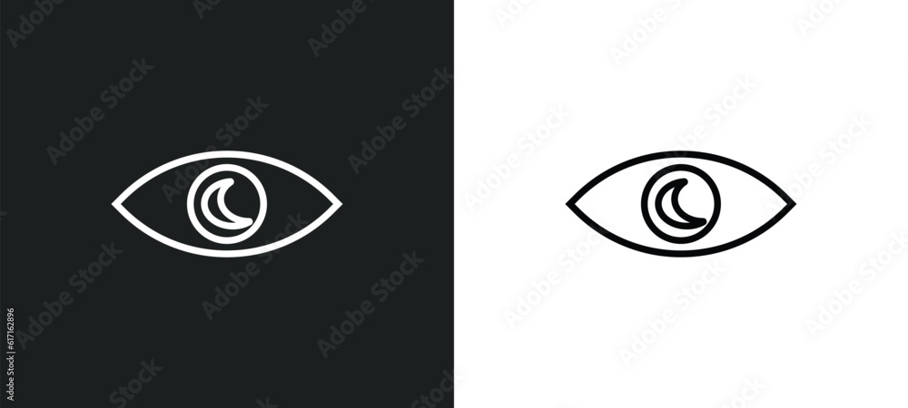 Poster viewer line icon in white and black colors. viewer flat vector icon from viewer collection for web, 